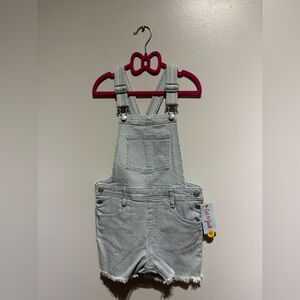 Kids Striped Overalls - Gray